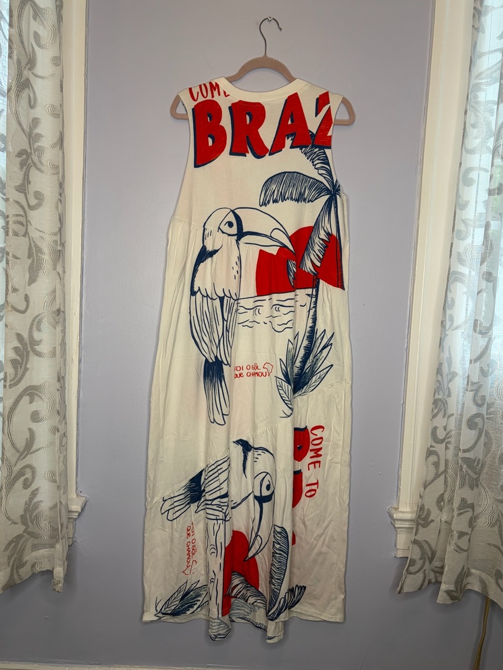 Farm Rio Sleeveless Graphic Brazil Dress Size Medium - Picture 8 of 9